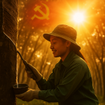 Trái tim đỏ trên dòng mủ trắng